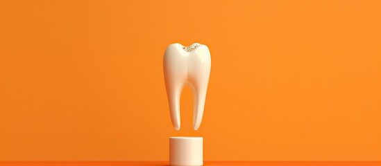 Dental model of a tooth, illustration as a concept of dental examination of teeth - obrazy, fototapety, plakaty