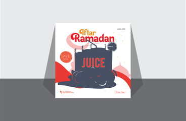 Ramadan special fruit juice social media post design templates for Instagram and fb post