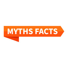 Myths Facts Text In Orange Ribbon Rectangle Shape For Information Announcement Business Marketing Social Media
