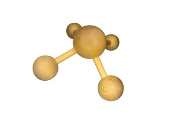 Wooden massager with four ball-shaped supports. Isolated on white.