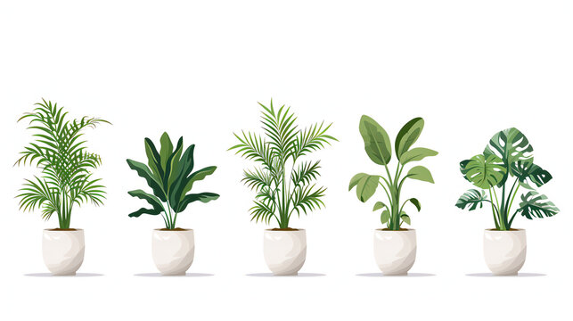 house plants vector on white background