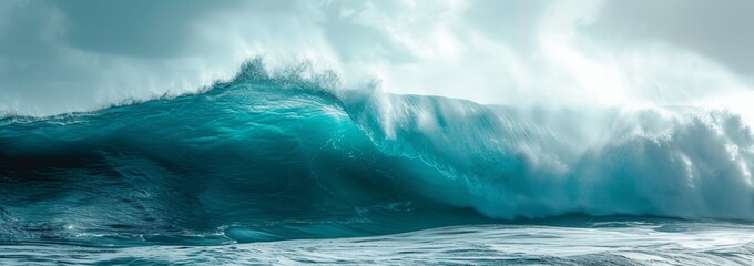  large blue waves crashing in the style of selective focu  - obrazy, fototapety, plakaty