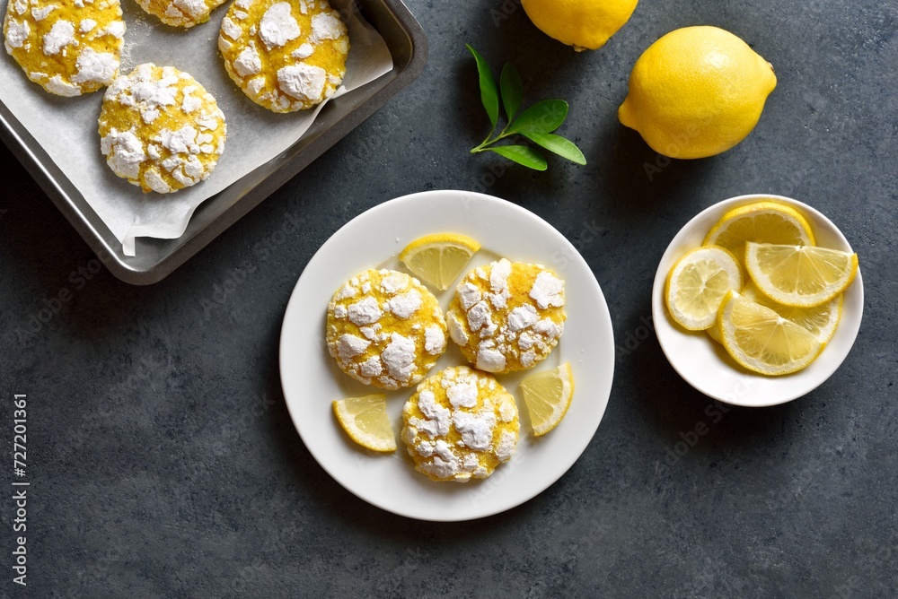 Wall mural Lemon crinkle cookies