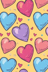 a heart cartoon pattern