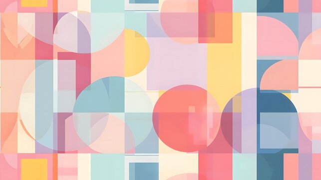 pastels digital paper with abstract geometric shapes,seamless