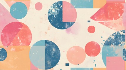 pastels digital paper with abstract geometric shapes,seamless