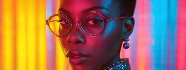 Woman Wearing Glasses and Bow Tie