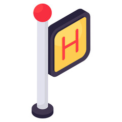 Conceptual isometric design icon of hospital board