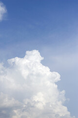 Naklejka na ściany i meble vertical image with blue sky and white fluffy cloud