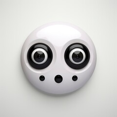 black and white button