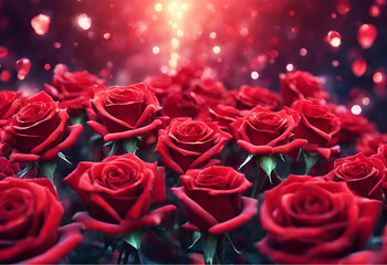 red roses with bokeh