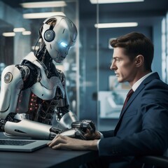 artificial intelligence worker puts pressure on the boss
