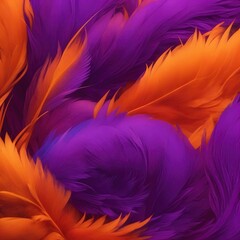 Stylish Orange and Purple Soft Feathers Background
