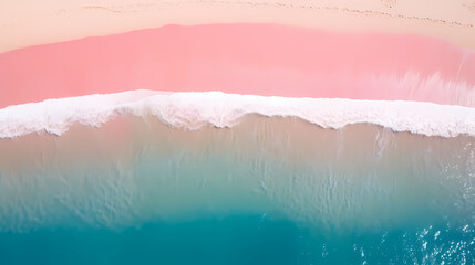 Fototapeta premium Aerial view of beautiful beach, simple, calm composition in clear blue