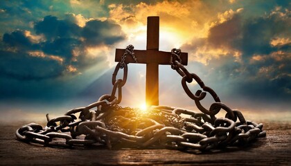 broken chains and cross