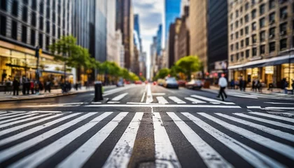 Fototapete Vereinigte Staaten tilt shift view of a crosswalk in a new york city avenue usa