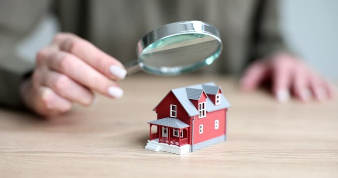 Evaluation and inspection of home real estate by agent. Home inspection by realtor and buyer