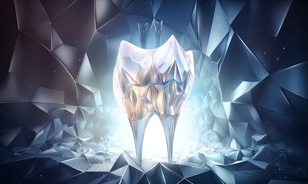 An advanced view of teeth with futuristic anatomical features, highlighting innovations in dental technology.