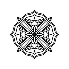 Vector abstract mandala pattern. Art on the wall. Coloring book Lace pattern The tattoo. Design for a wallpaper Paint shirt and tile Sticker Design, Decorative circle ornament in ethnic oriental style