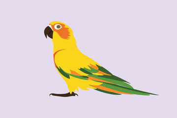 Flying bird concept. Colored flat vector illustration isolated.