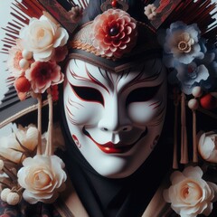 kabuki mask on white