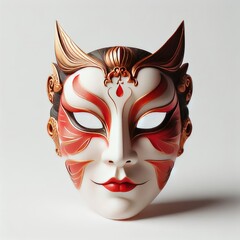 kabuki mask on white