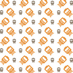 Train fabric wallpaper repeating trendy pattern vector illustration background