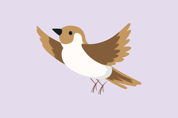 Flying bird concept. Colored flat vector illustration isolated.