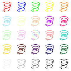 手描きのスパイラル矢印　25個セット