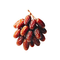 Dry dates isolated on transparent background Arabic food Top view.