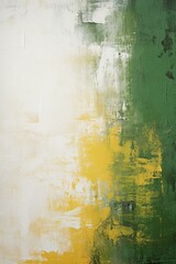 Abstract Watercolor Oil Painting Illustration art. Dark Green, Yellow, and White Gradient Color Palette, Brushwork, Digital art painting Canvas, Textured wall art Colorful Background