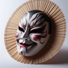 kabuki mask on white