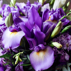 Bouquet of irises, flowers