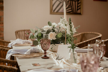 Table Decoration For An Event Party Or Wedding Reception.