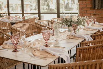Table Decoration For An Event Party Or Wedding Reception.
