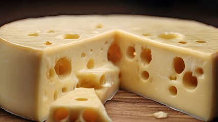 Close up of fresh cheese on a black background