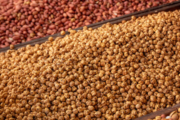 fresh chickpea roasted chickpeas sold openly in the market