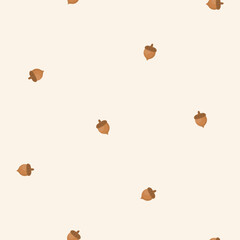 Seamless pattern with cute acorns