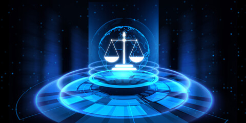 Law concept lawyer cyber digital compliance business technology concept. - obrazy, fototapety, plakaty