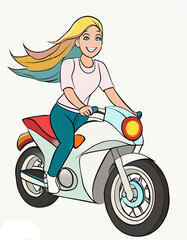 Fototapeta na wymiar girl on motorcycle