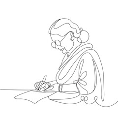 Grandma's One Continuous Line Grandmother's One Line Drawing grandma's One Line Drawing Come to Life grandmother writing