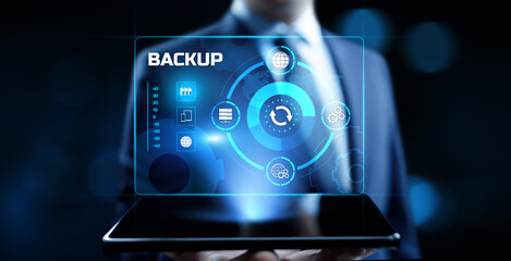 Backup Disaster recovery data protection technology concept.