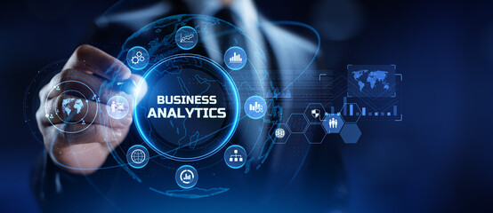 Business analytics BI intelligence Big data analyze concept. - obrazy, fototapety, plakaty