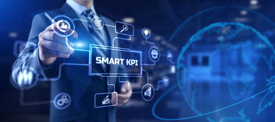 Smart KPI Key Performance Indicator business technology concept on screen.