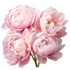 a bunch of pink peonies  on a transparent background png isolated