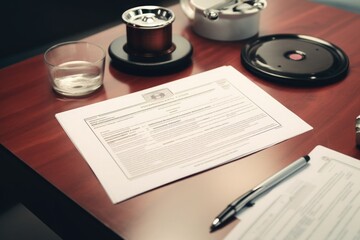 Table with doctor's documents