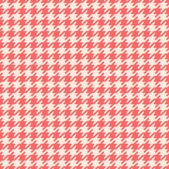 Rounded edges houndstooth pattern in red.Seamless pattern dogstooth geometric check plaid vector background. Repeat pattern graphic illustration cute design