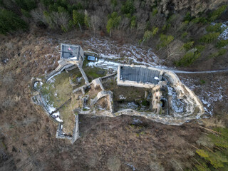 Aerial view of Likava castle, Slovakia. 