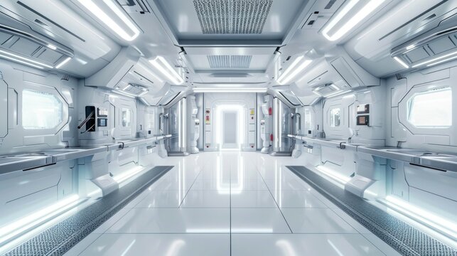 Clean modern white technology laboratory