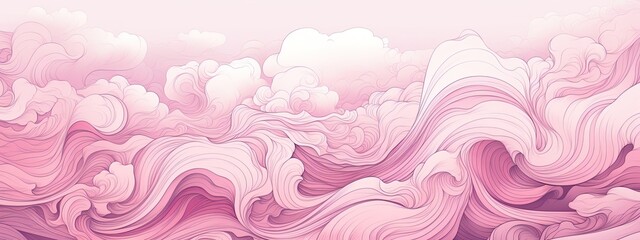 Fototapeta na wymiar Illustration Of Pink And White Waves Line